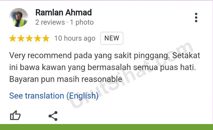 Urut Badan Rawang