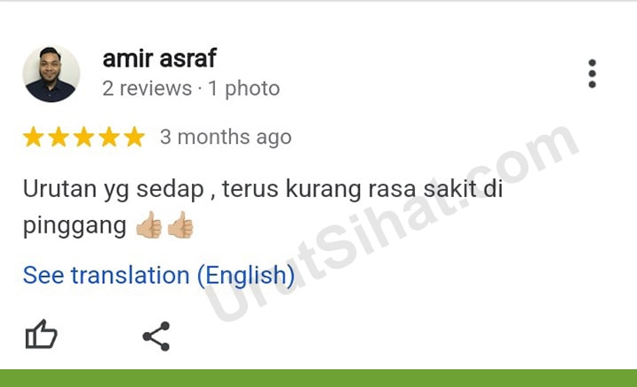 Urut Sakit Pinggang Rawang