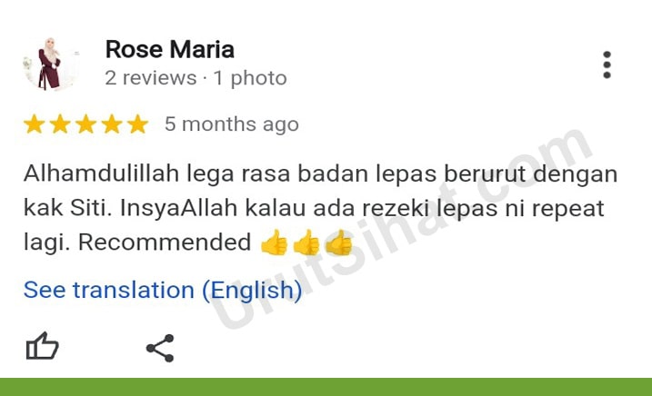 Urut Badan Rawang